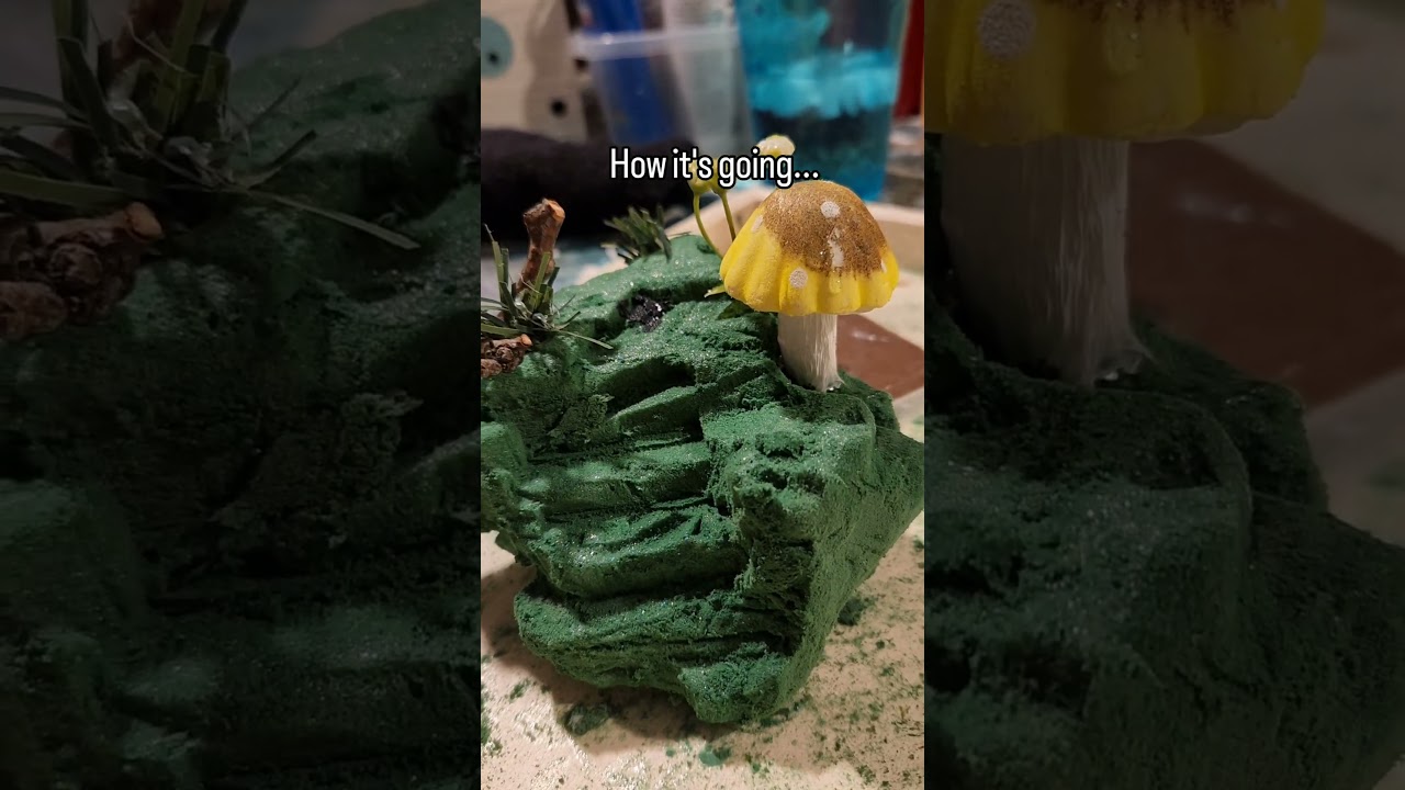 Green foam = miniature mushroom mountain? Here is a process video 📹  