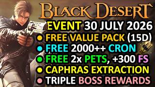 FREE VALUE PACK 15 DAYS, FREE 2000+ CRON STONE, 2x PET, +300 FS (BDO Sneak Peek Event 30 JULY 2026)