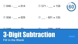 Can You Keep Up? — 3-Digit Subtraction | Fill in the Blank - 100 Problems