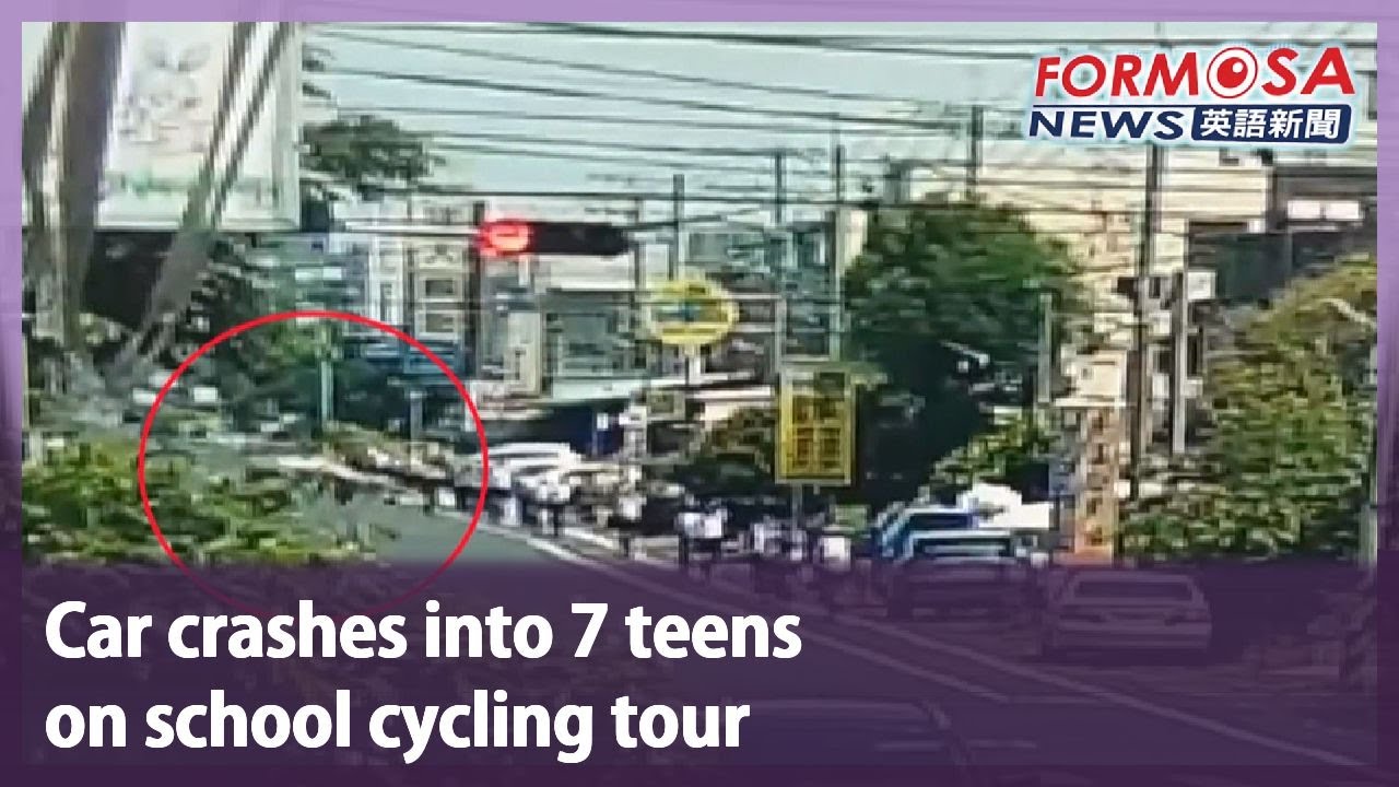 Car crashes into 7 teens on school cycling tour｜Taiwan News