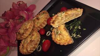 كيش بصدر الدجاج رائع مع عجين ناجح 100%   واقتصادي Mini quiches au poulet