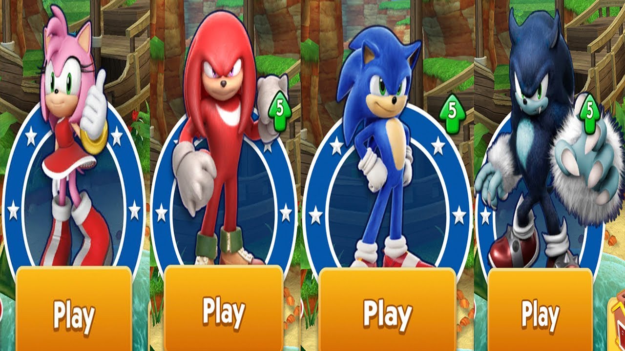 Sonic Dash - Movie Sonic vs Movie Knuckles vs Werehog vs Amy - All ...