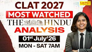 CLAT 2027 Current Affairs | The Hindu Newspaper Analysis | 01 July 2026 | CLAT Preparation 2027