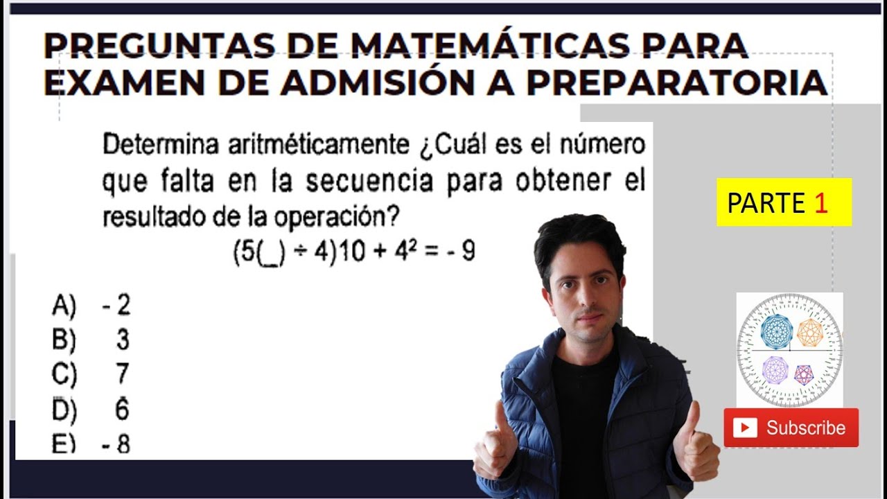 Preguntas de matemáticas para examen de admisión a preparatoria - YouTube