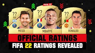 FIFA 22 | OFFICIAL FIFA 22 RATINGS REVEALED!  ft. Mbappe, Messi, Ronaldo… etc