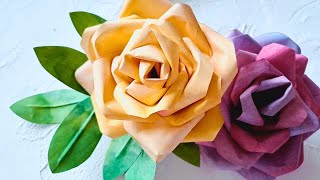 Paper Flower Tutorial with Letter Paper for Beginners | Realistic Paper Roses