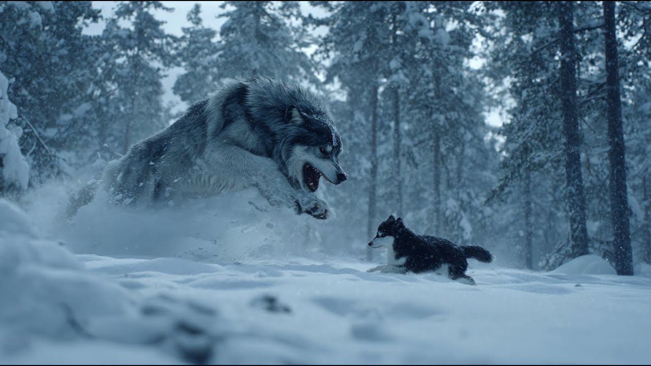 Surviving at −71°C: Tiny Husky Puppy Surrounded by a Ferocious Wolf ...