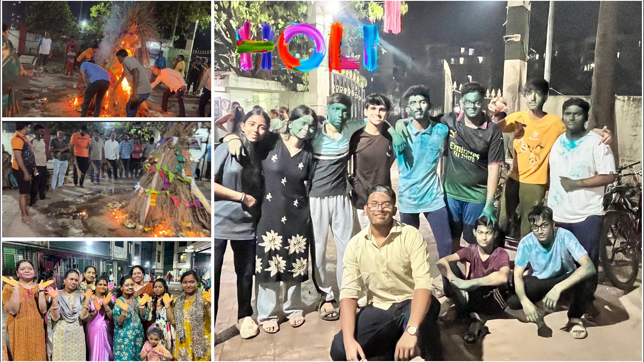 Playing Holi in Building 😍 #dailyvlog #maharashtrianvlogs #happyholi 