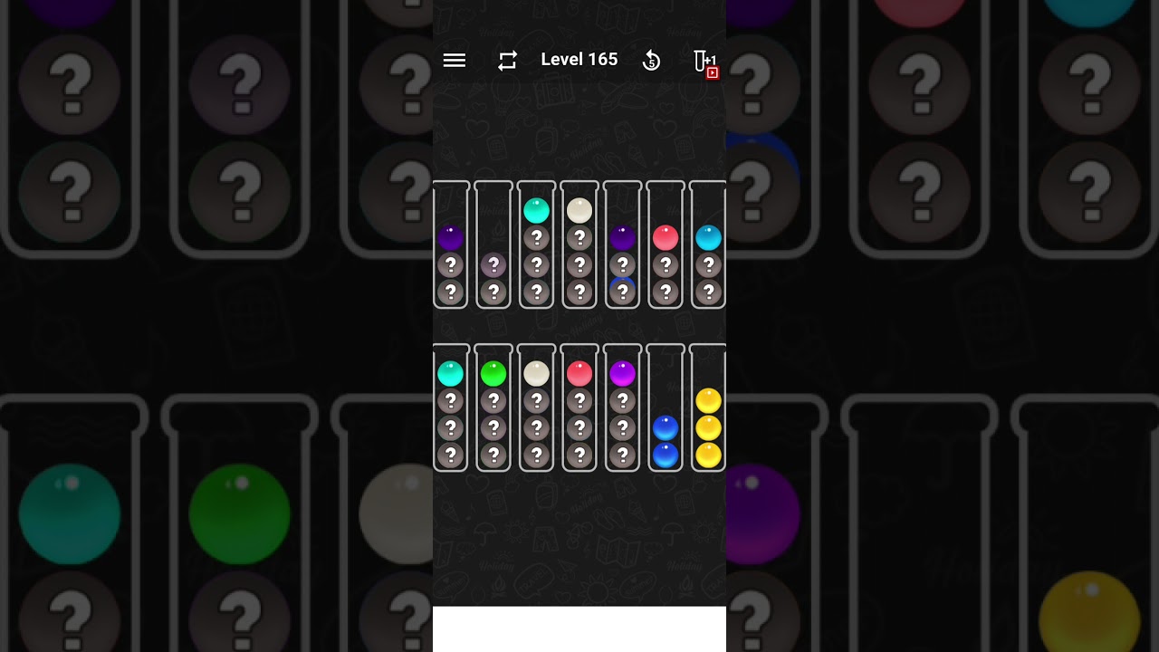 Ball sort color water puzzle level 165