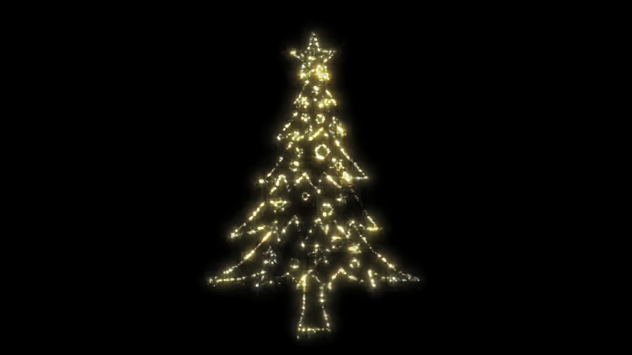 Glowing christmas tree animation black screen effect | 🎄Magical christmas tree on black background