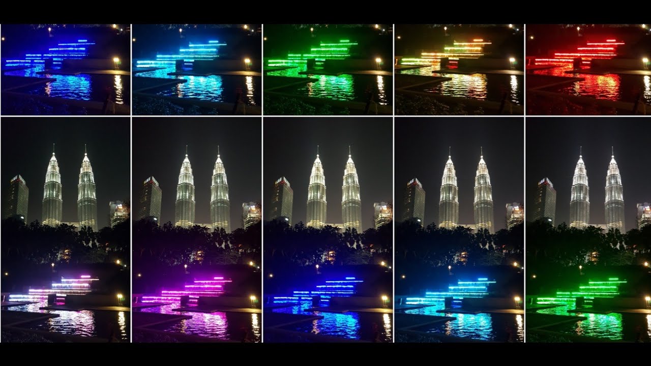 Cascading Falls KLCC Park Night Rainbow Colour Night Light Up