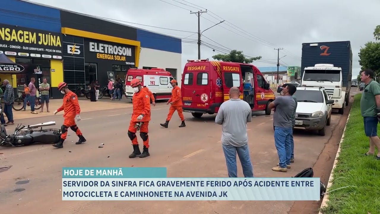 SERVIDOR DA SINFRA FICA GRAVEMENTE FERIDO APÓS ACIDENTE ENTRE MOTOCICLETA E CAMINHONETE