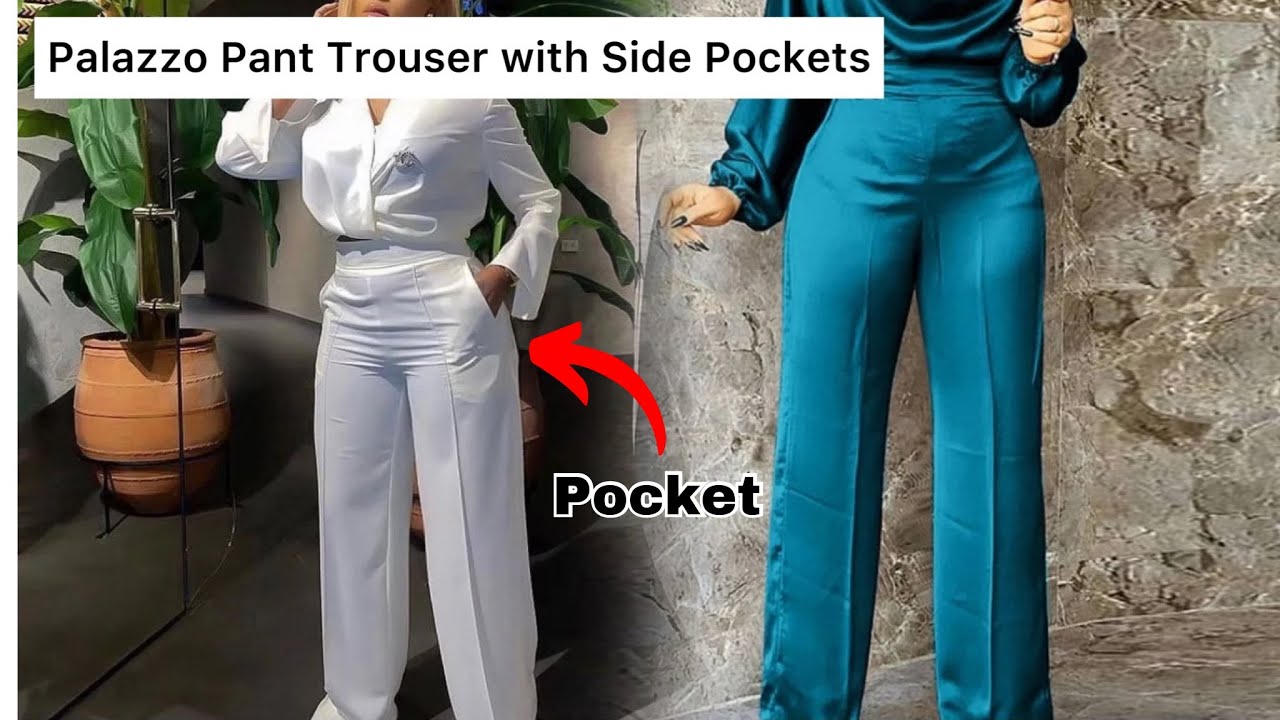 Trendy Palazzo with pockets || Detailed || Cutting and Sewing - YouTube