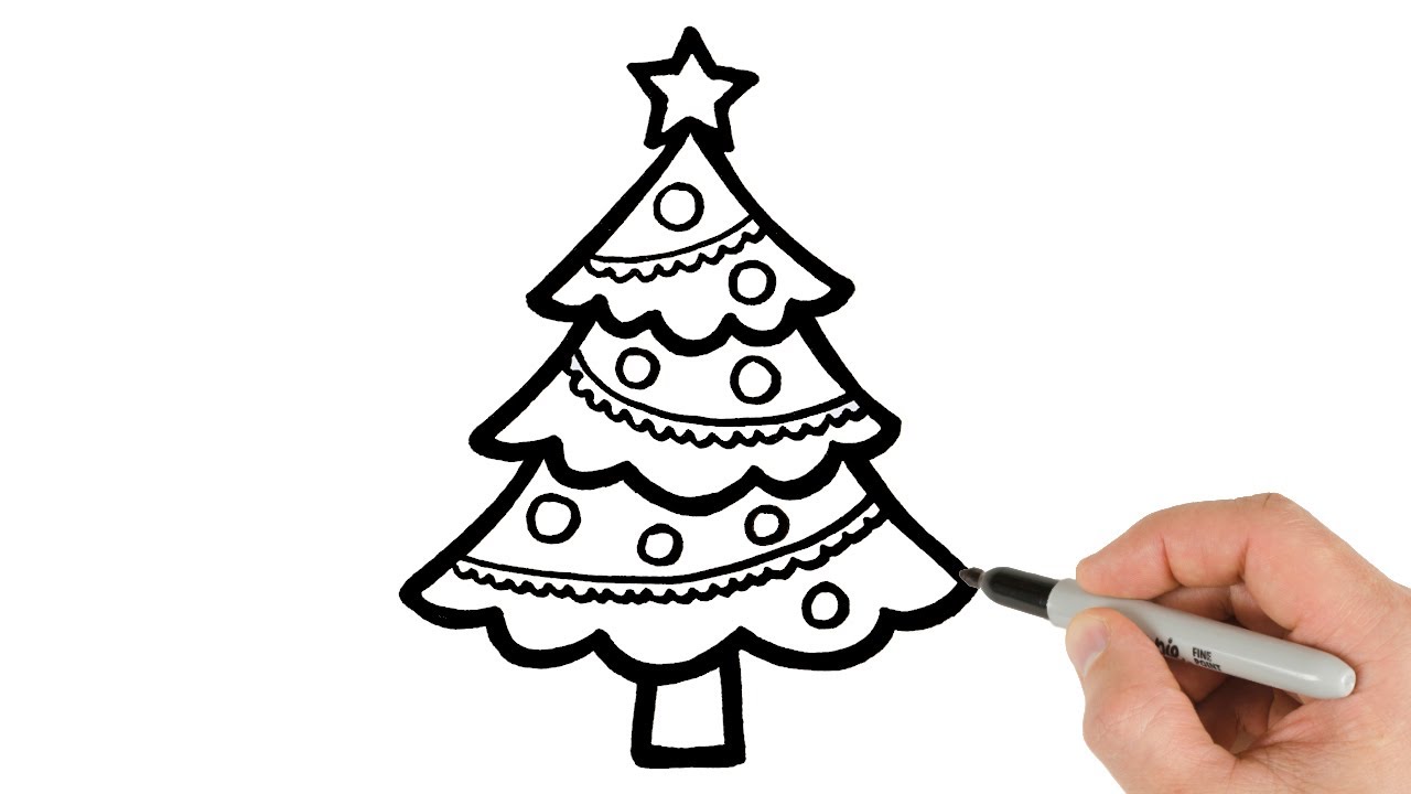 How to Draw Christmas Tree | Step-by-Step Tutorial! - YouTube