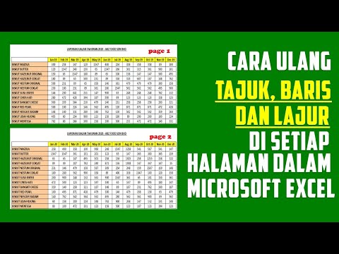 Cara Ulang TAJUK, BARIS Dan LAJUR Di Setiap Halaman Cetakan dalam Microsoft Excel