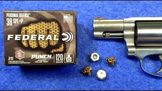 Federal Punch .38 Special +P HP Ammo  Will It Expand from a 2' Snub Nose Barrel?  3 Gun Test Review