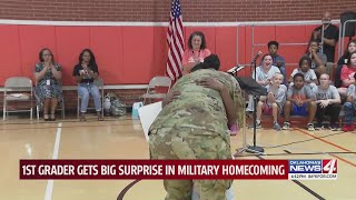 1st grader gets big surprise in military homecoming