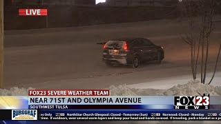 Video: FOX23's Paris Rain reminds drivers to be weather aware as road conditions worsen in the Tulsa