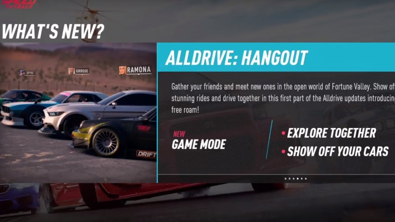Need for Speed Payback: Hangout, Update:ALLDRiVE Mode Upgrade*CATCH UP* packs and much more!