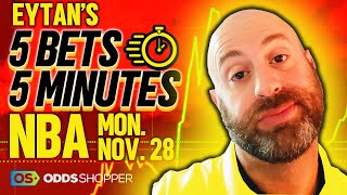 5 Best NBA Bets In 5 Minutes | Monday 11/28/22 NBA Picks & Predictions