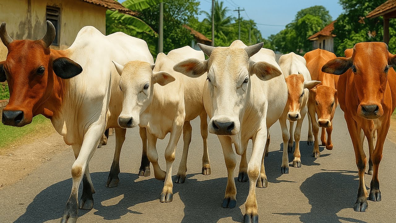 Funny Farm Animal Video – Cow Sounds in the Field Calling Friends to Roam