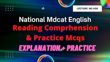 Reading Comprehension Nmdcat English lectures 2022  || Nmdcat prep 2022 || #educationalvideo , #PMC