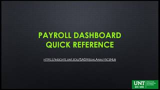 UNT Payroll Dashboard Quick Guide