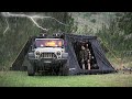 I Camped In Heavy RAIN And Thunder STORMS Sheltered Under A Car Awning Relaxing Solo Camping ASMR