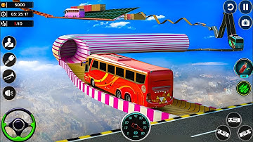 Mega Ramp Bus Stunts Simulator: Coach Bus Extreme Stunt Racing - Android Gameplay