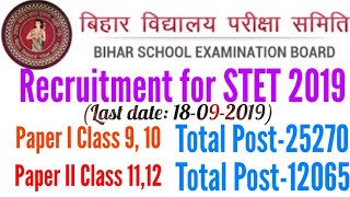 Bihar Board BSTET Online Form 2019 || State Teacher Eligibility STET Examination 2019