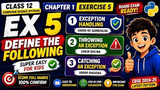  NCERT Class 12 Python CH1  EX 5 Solution 🚀 | CBSE 2026