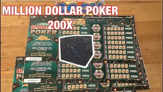 Million Dollar Poker & 200X Tickets‼️California Lottery Scratchers 🤞🍀🍀