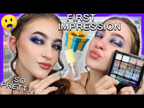 FIRST IMPRESSIONS USING MY NEW BIRTHDAY MAKEUP!! (nyx vintage jean palette + MORE!)