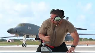 B-1B Lancers assigned to the 34th Expeditionary Bomb Squadron return from  BTF 25-1 training mission