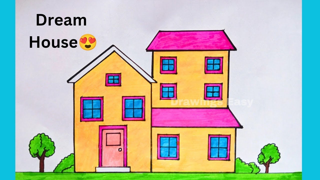 How to Draw a House in Two Point Perspective: Modern House - YouTube