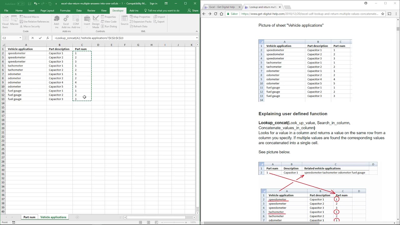 Lookup And Return Multiple Values Concatenated Into One Cell