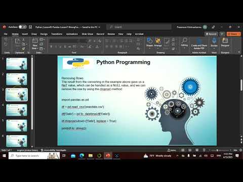 Python L47  in English, This video explains Panda Lesson7,Non Tech People can understand well.