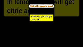 Which Acid Is Present In Lemon?