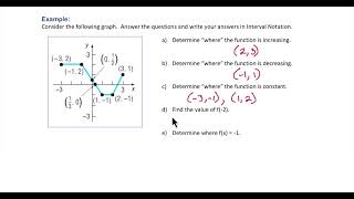 Increasing, Decreasing, Constant from a Graph