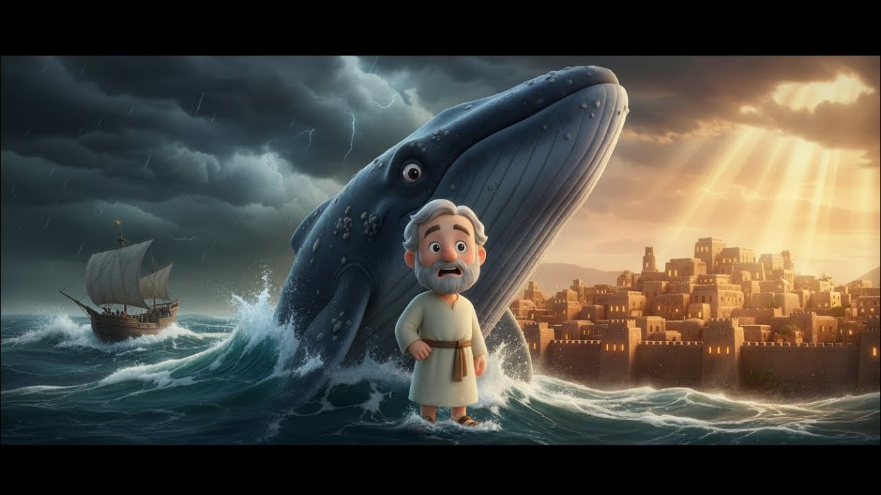 قصة يونان النبي كرتون  من الكتاب المقدس 