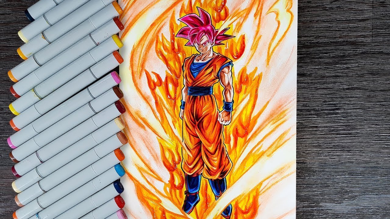 Como Desenhar o Goku Deus Super Saiyajin | Desenhando o Goku Passo a ...