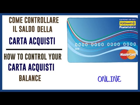 COME CONTROLLARE IL SALDO DELLA CARTA ACQUISTI | Control Your Carta Acquisti Balance Online