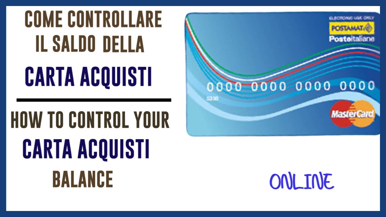 COME CONTROLLARE IL SALDO DELLA CARTA ACQUISTI | Control Your Carta