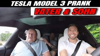 Vater &amp; Sohn die Falten aus dem Gesicht gezogen! 😁 – Tesla Model 3 Performance | E for Life