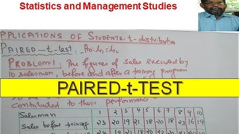 PAIRED-t-TEST #LearnSTATISTICS with Venugopalan.P.K