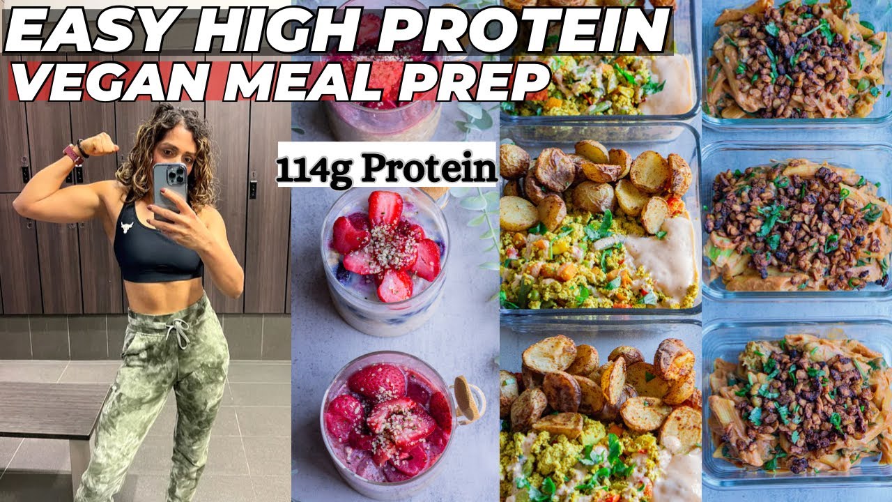 EASY High Protein Vegan Meal Prep | 1640 Calories| Zucchini Bread # ...