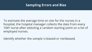 Sampling Errors and Bias - 5 Net Worth