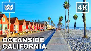 [4K] Bike Ride 🚴 - Oceanside Beach in San Diego County, California - Virtual Cycling Tour 🎧