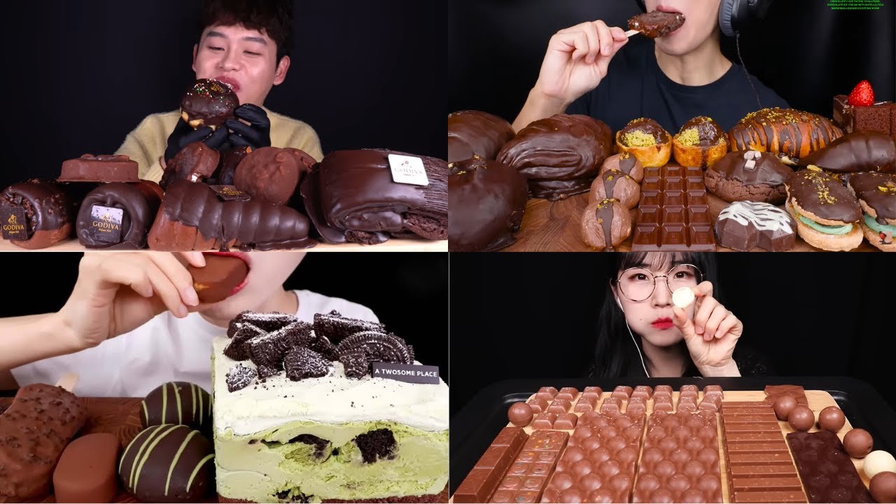 CHOCOLATE CAKE EATING CHALLENGE, CHOCOLATE ICE CREAM WITH NUTELLA,TICO,MARSHMALLOW,MOCHI,EATING SHOW