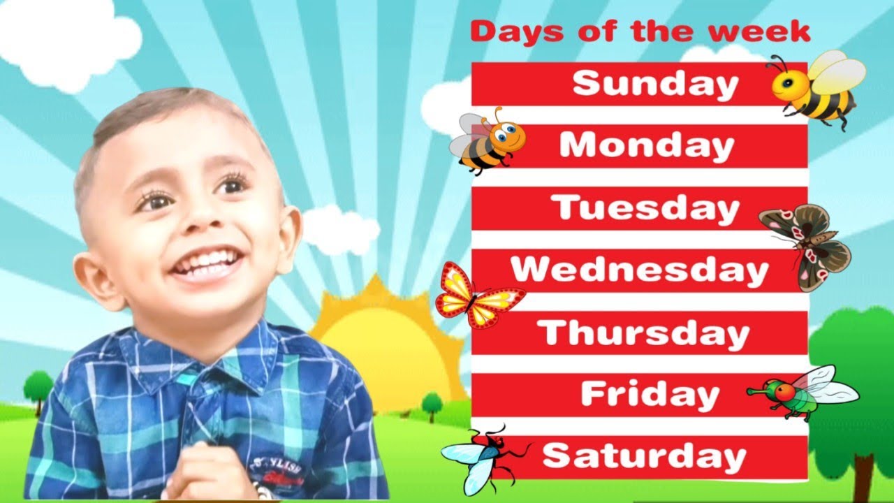 Days of the week। Sunday Monday। Week Name in English।#weekname #days # ...